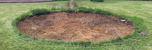 rain garden in progress