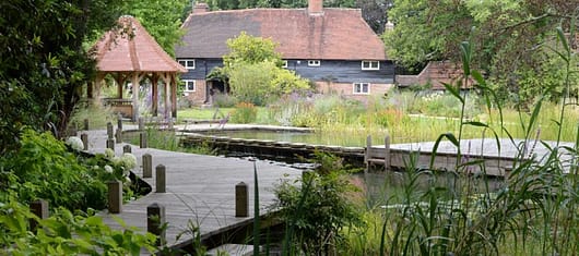 Riverside swimming pond