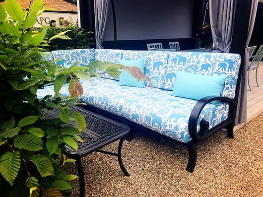Outdoor sofas are hard to tell from indoor ones these days