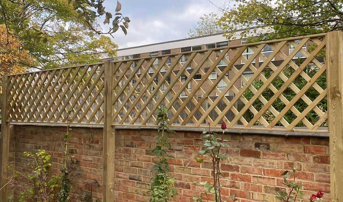 Trellis topped wall provides screening and sanctuary