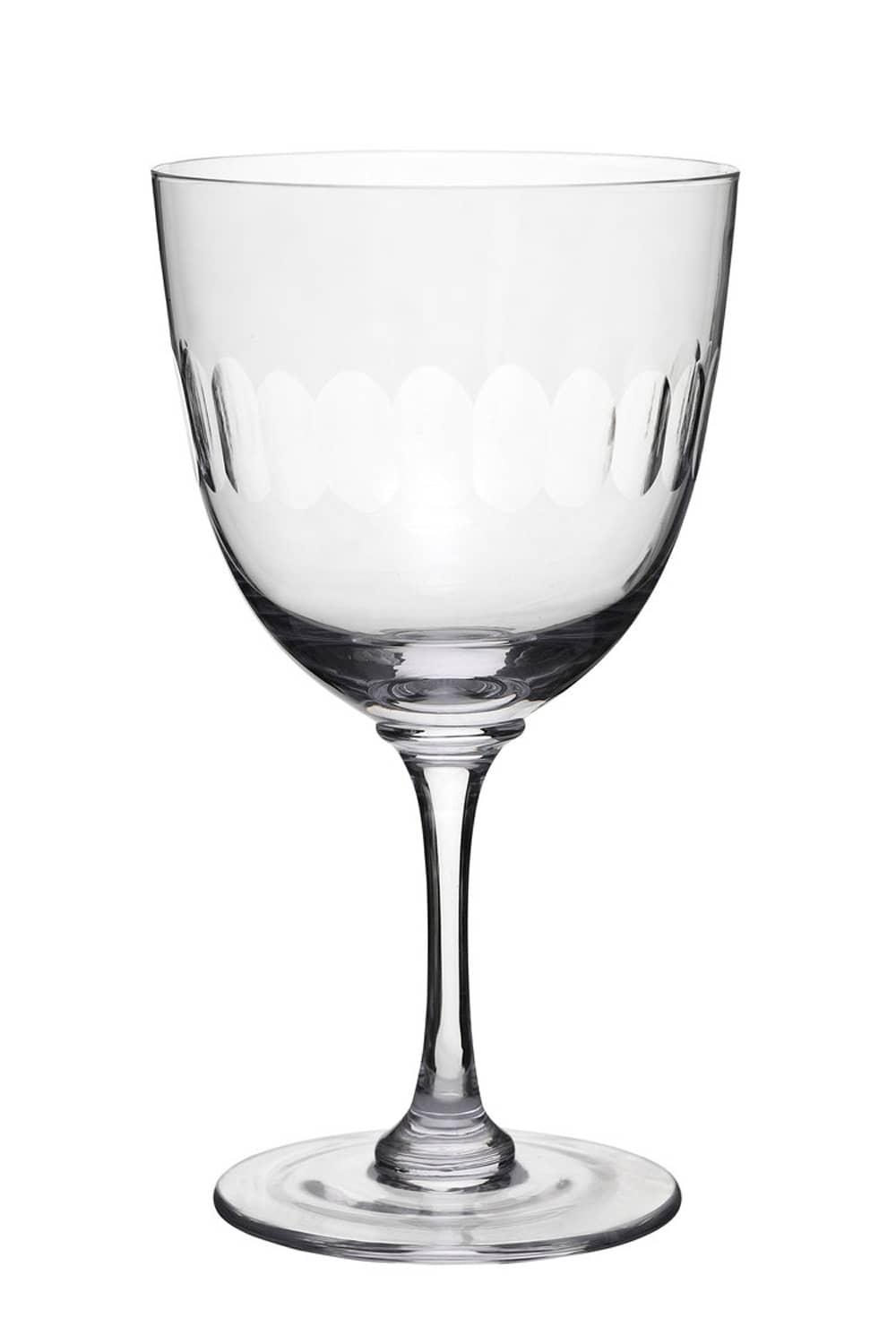 wine glass with lens design